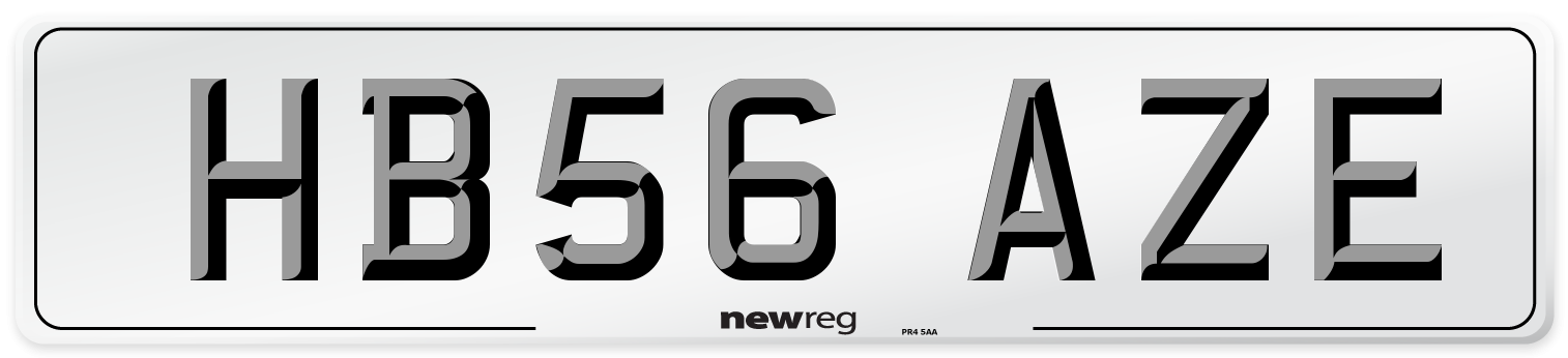 HB56 AZE Number Plate from New Reg